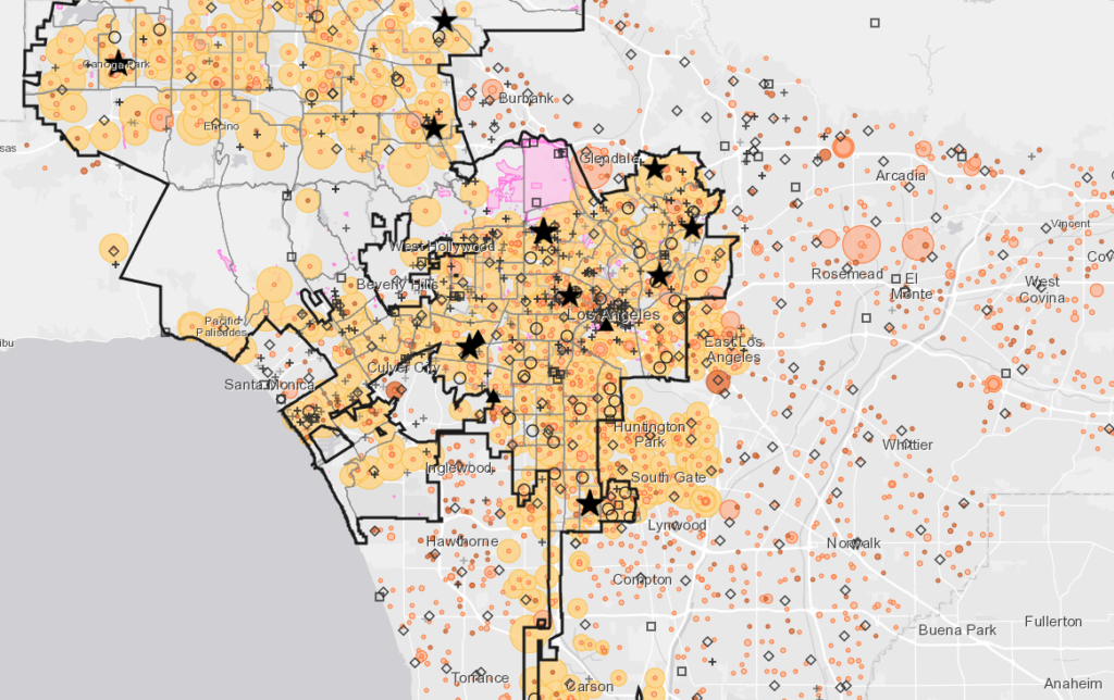 Data map of the City of Los Angeles. 